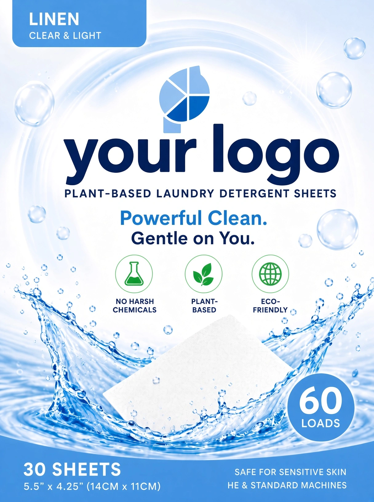 Private-label home-care sheet example